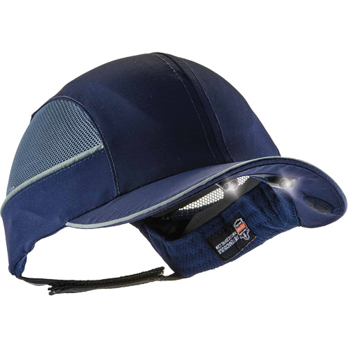 Skullerz&reg; 8960 Long Brim Bump Cap with LED Lighting, Navy Blue Pryde Industrial Inc.