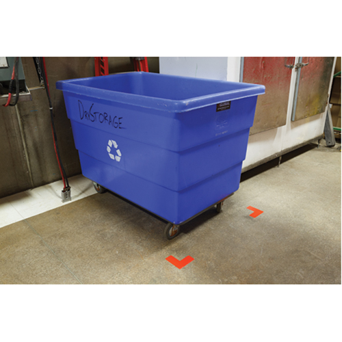 Autocollants pour d&eacute;limitation des coins sur le sol, L, 5" lo x 2" la, Rouge, Polyester Pryde Industrial Inc.