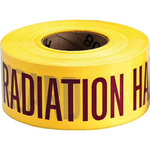 Ruban pour barricade, Anglais, 3" la x 1000' lo, 3 mils, Magenta/jaune Pryde Industrial Inc.