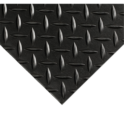 Tapis Diamond-Plate pour tableau de contr&ocirc;le no 701, 4' la x 10' lo, 1/4" &eacute;paisseur, Noir, PVC Pryde Industrial Inc.