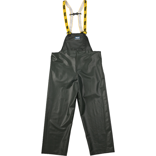 Journeyman Chemical Resistant Rain Bib Pants, Large, Green, Polyester/PVC Pryde Industrial Inc.