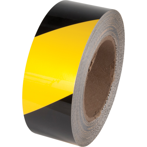 Tuff Mark&reg; Floor Marking Tape, 3" x 100', Polyester, Black and Yellow Pryde Industrial Inc.