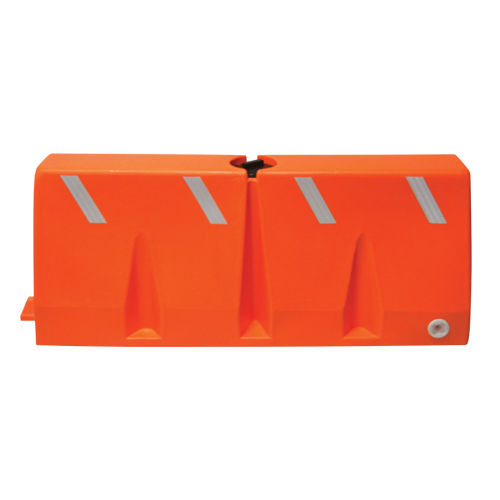 Traffic Barriers, Water-Filled, 62.25" L x 24" H, Orange Pryde Industrial Inc.