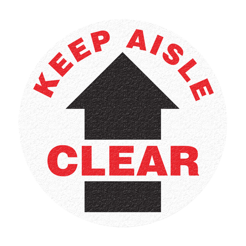 "Keep Aisle Clear" Floor Sign, Adhesive, English with Pictogram Pryde Industrial Inc.