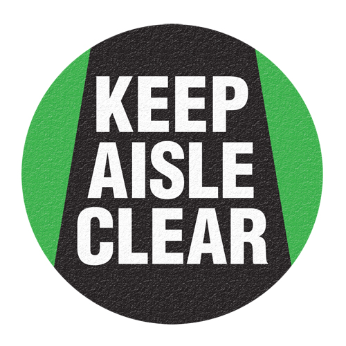 "Keep Aisle Clear" Floor Sign, Adhesive, English with Pictogram Pryde Industrial Inc.