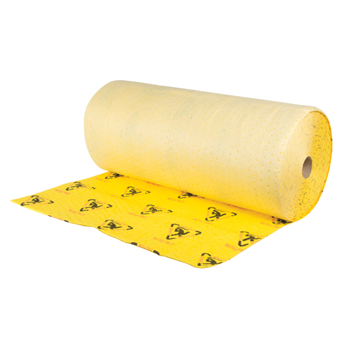Rouleaux d'avertissement de premi&egrave;re qualit&eacute; - absorbants haute visibilit&eacute;, Lourd, 150' lo x 36" la, Absorption 57 gal. Pryde Industrial Inc.
