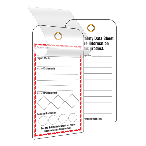 &eacute;tiquettes SGH auto-plastifiantes pour le milieu de travail, Papier cartonn&eacute;, 3" la x 6" h, Anglais Pryde Industrial Inc.