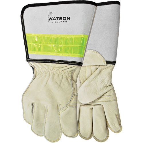 Circuit Breaker Linesman Welding Gloves, Grain Cowhide, Size Medium Pryde Industrial Inc.
