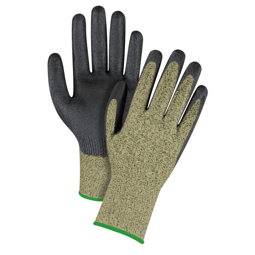 Black & Yellow Seamless Stretch Cut-Resistant Gloves, Size Medium/8, 13 Gauge, Foam Nitrile Coated, Aramid Shell, ASTM ANSI Level A6 Pryde Industrial Inc.