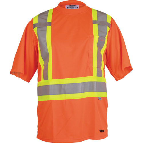 Viking&reg; Safety T-Shirt, Polyester, Small, High Visibility Orange Pryde Industrial Inc.