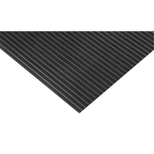 Wide-Ribbed Matting, Wiper, 3' x 75' x 1/8", Black Pryde Industrial Inc.