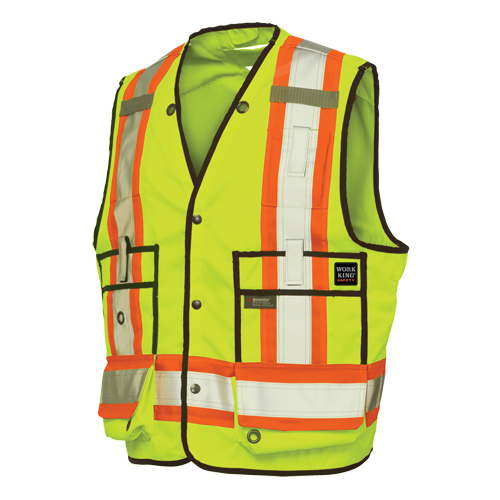 Surveyor Safety Vest, High Visibility Lime-Yellow, X-Large, Polyester Pryde Industrial Inc.
