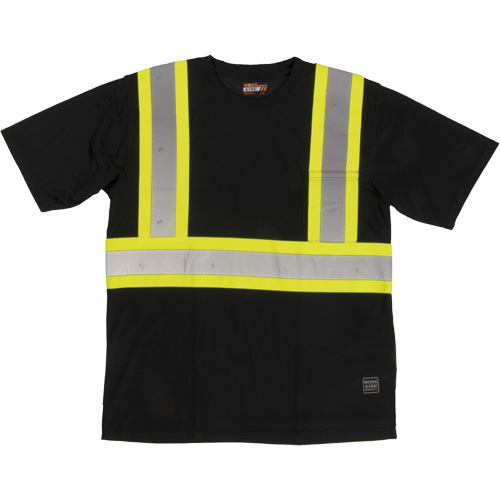 T-shirt de s&eacute;curit&eacute; avec poche &agrave; manches courtes, Polyester, Grand, Noir Pryde Industrial Inc.