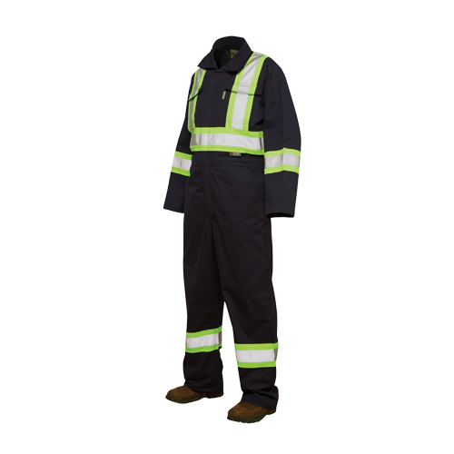 Unlined Safety Coveralls, Large, Navy Blue Pryde Industrial Inc.