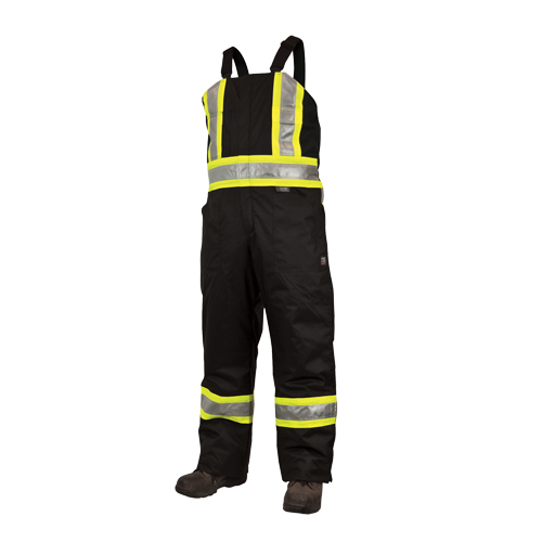 Salopettes de s&eacute;curit&eacute; doubl&eacute;e, Polyester/Polyur&eacute;thane, Grand, Noir Pryde Industrial Inc.