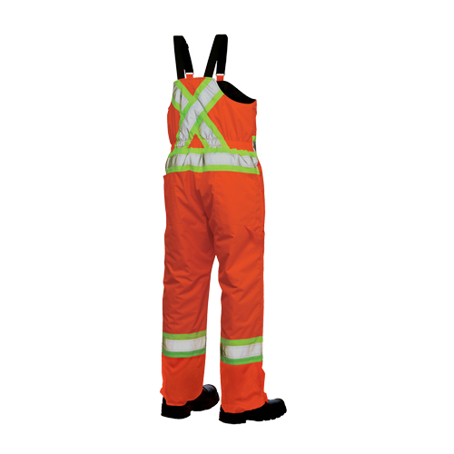 Lined Safety Overalls, Polyester/Polyurethane, Large, High Visibility Orange Pryde Industrial Inc.