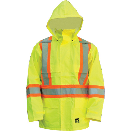 Manteau Open Road, Polyester/Polyur&eacute;thane, Jaune lime haute visibilit&eacute;, Petit Pryde Industrial Inc.