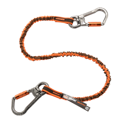 Squids&reg; 3119F(x) Double-Locking Tool Lanyard with Swivel, Bungee, Dual Carabiner Pryde Industrial Inc.