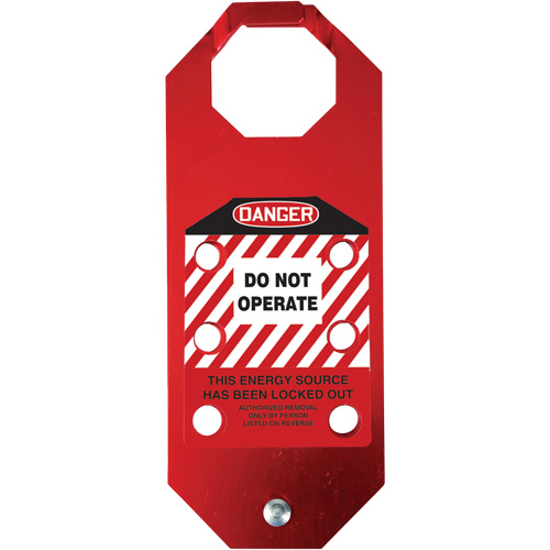 Stopout&reg; OSHA Danger Aluma-Tag Do Not Operate Hasp, Red Pryde Industrial Inc.