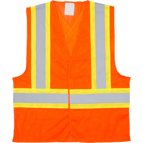 Traffic Safety Vest, High Visibility Orange, Medium, Polyester Pryde Industrial Inc.