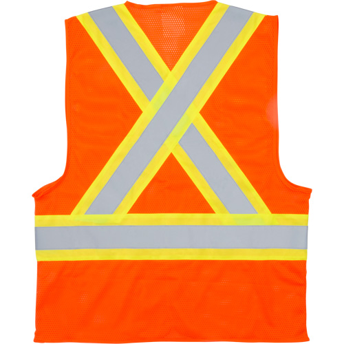 Traffic Safety Vest, High Visibility Orange, Medium, Polyester Pryde Industrial Inc.