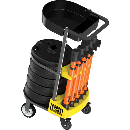 Chariot de transport avec plateau pour barri&egrave;re PLUS, 75' lo, M&eacute;tal, Orange Pryde Industrial Inc.