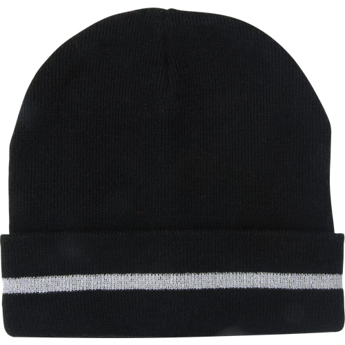 Knit Hat with Silver Reflective Stripe, One Size, Black Pryde Industrial Inc.