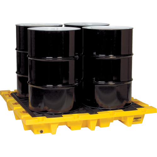 Spill Containment Pallet, 66 US gal. Spill Capacity, 58.5" x 58.5" x 7.75" Pryde Industrial Inc.