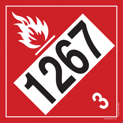 1267 Petroleum Crude Oil Flammable Liquid TDG Placard, Plastic Pryde Industrial Inc.