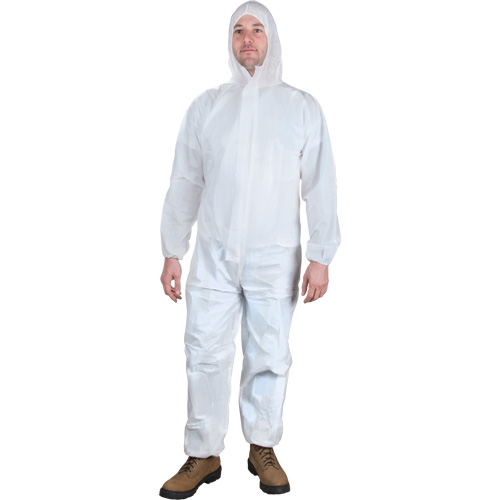 Hooded Coveralls, X-Large, White, Microporous Pryde Industrial Inc.