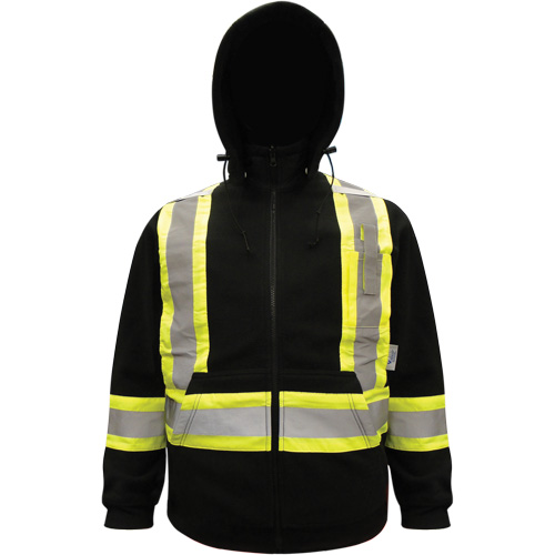 High-Visibility Hoodie, Polyester, Black, Small Pryde Industrial Inc.
