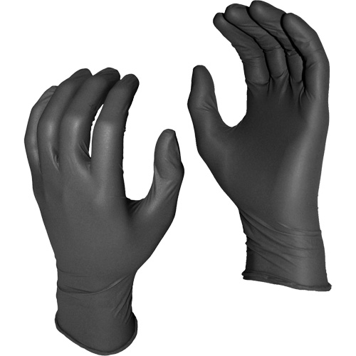 Grease Monkey&reg; Disposable Gloves, Small, Nitrile, 5-mil, Powder-Free, Black Pryde Industrial Inc.