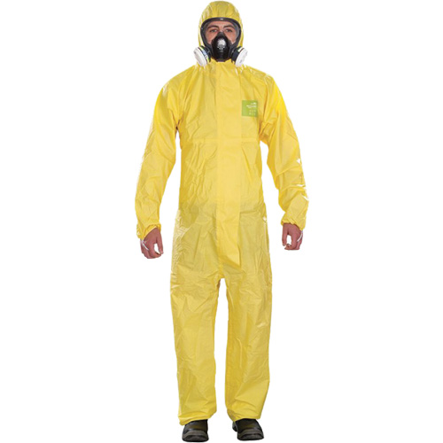 Microchem&reg; Medium-Duty Disposable Coveralls, Small, Yellow, Polypropylene Pryde Industrial Inc.