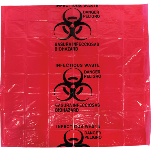 Sacs pour d&eacute;chets dangereux Dynamic, D&eacute;chets infectieux, 24" lo x 24" la, 12 microns Pryde Industrial Inc.