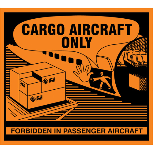 &eacute;tiquettes de manutention Cargo Aircraft Only, 4-3/4" lo x 4-1/4" la, Orange Pryde Industrial Inc.