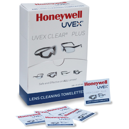Uvex&reg; Clear&reg; Plus Towelettes, 5.25" x 8", Pack Of 100 Pryde Industrial Inc.