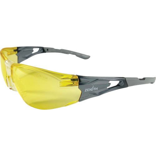 Z2900 Series Safety Glasses, Amber Lens, Anti-Scratch, ANSI Z87+/Meets/Exceeds CSA Z94.3 Pryde Industrial Inc.