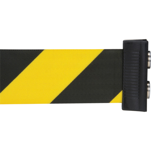 Cassette de ruban magn&eacute;tique pour barri&egrave;re de contr&ocirc;le des foules personnalis&eacute;e, 7', Ruban Noir et jaune Pryde Industrial Inc.