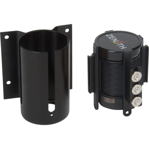 Barri&egrave;re &agrave; fixation murale avec ruban magn&eacute;tique, Acier, Fixation par vis, 12', Ruban Noir Pryde Industrial Inc.