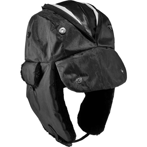 Chapeau de trappeur avec fermeture &agrave; glissi&egrave;re N-Ferno, Doublure en Polyur&eacute;thane/Satin, Moyen/Petit, Noir Pryde Industrial Inc.