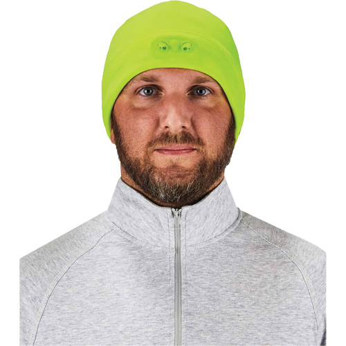 N-Ferno&reg; Skull Cap Beanie Hat with LED Lights, One Size, High-Visibility Lime Green Pryde Industrial Inc.