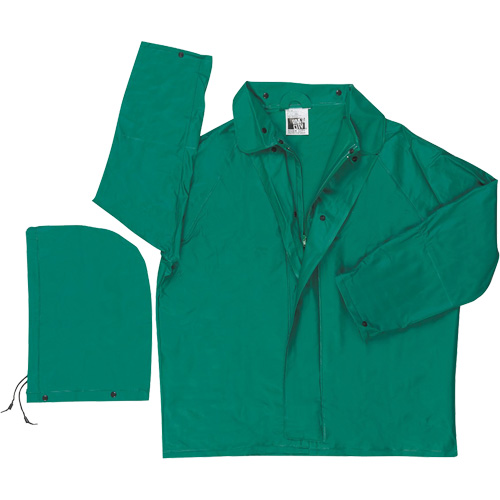 Dominator Limited Flammability Rain Jacket, Polyester/PVC, Large, Green Pryde Industrial Inc.
