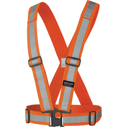 5591 Adjustable Safety Sash, High Visibility Orange, Silver Reflective Colour, One Size Pryde Industrial Inc.