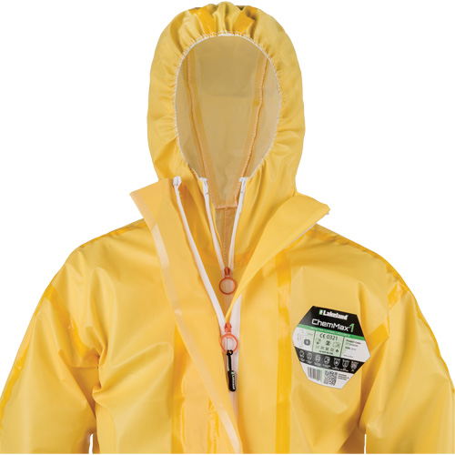 ChemMax&reg; 1 Coveralls, Polyethylene/Polypropylene, 4X-Large, Yellow Pryde Industrial Inc.