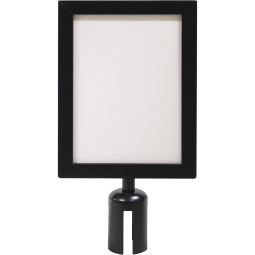 Cadre d'enseigne pour poteau de barri&egrave;re pour le contr&ocirc;le des foules, Noir Pryde Industrial Inc.