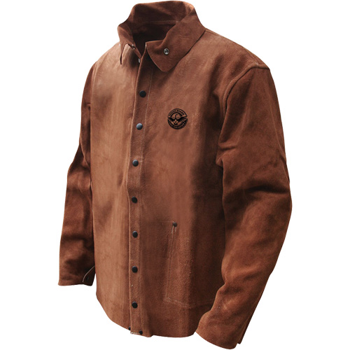 Veste de soudage en cuir fleur de vache refendu Gander Brand, Cuir, 4T-Grand, Brun Pryde Industrial Inc.