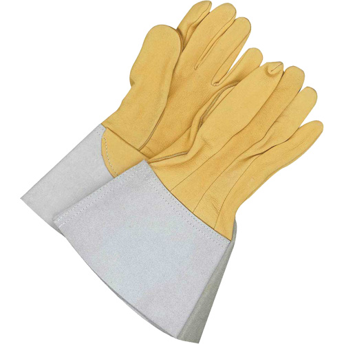 Gants de soudage &agrave; l'arc TIG en cuir de daim retourn&eacute; Gander Brand, Cuir fleur de daim, Taille 8 Pryde Industrial Inc.