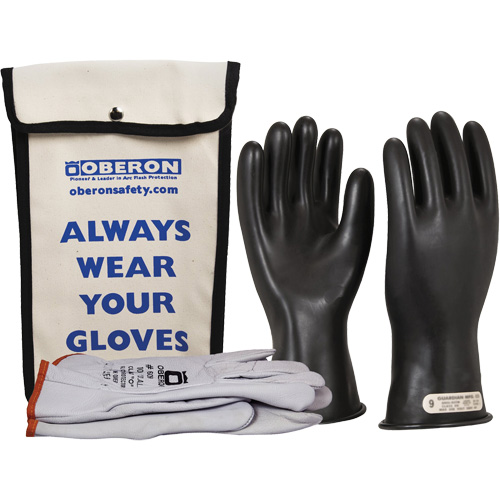 Ensemble de gants en caoutchouc pour l'&eacute;lectricit&eacute; de classe 0, 10, 11" lo, 20 cal/cm², NFPA 70E Pryde Industrial Inc.