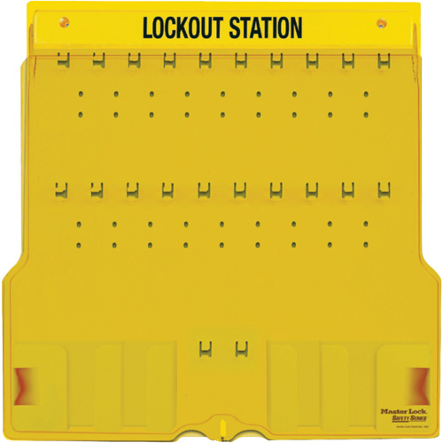 Poste de cadenassage trilingue recouvert, Cadenas Aucune, Capacit&eacute; de 20, Cadenas Non compris Pryde Industrial Inc.