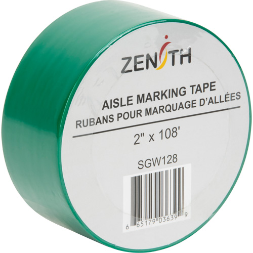 Aisle Marking Tape, 2" x 108', PVC, Green Pryde Industrial Inc.